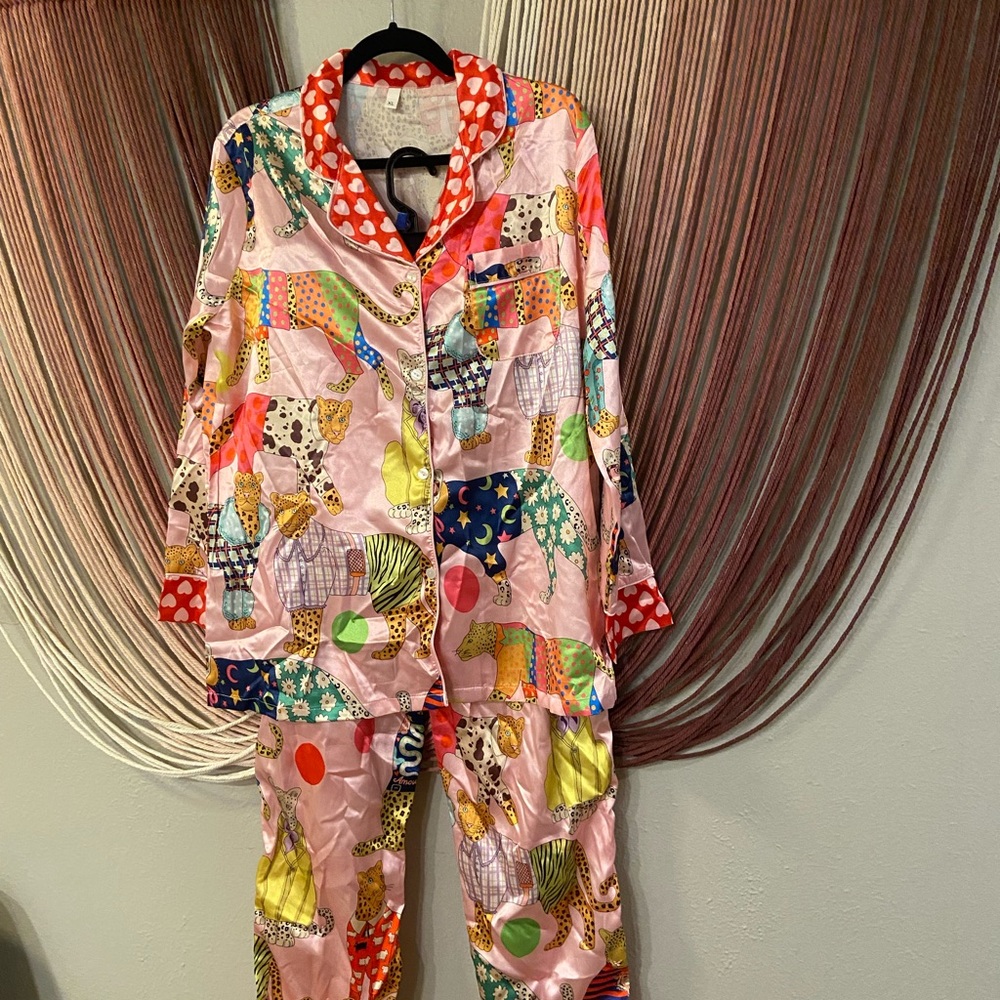 Colorful Leopard Pajama Set